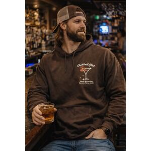 Cocktail Club Hoodie It's 5‎ O'Clock Somewhere Hollywood California Brown L
